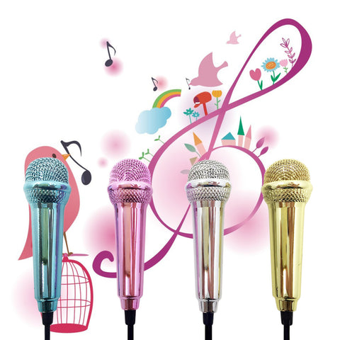 New 1pcs Mini 3.5mm Wired Microphone for Mobile Phone Tablet PC Laptop Speech Sing silver Wholesale