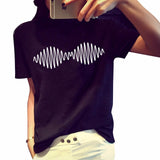 EAST KNITTING New Women T shirt Alien Print Funny Casual Loose Shirt For Lady White Black Grey Top Tees