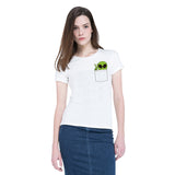 EAST KNITTING New Women T shirt Alien Print Funny Casual Loose Shirt For Lady White Black Grey Top Tees