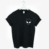 EAST KNITTING New Women T shirt Alien Print Funny Casual Loose Shirt For Lady White Black Grey Top Tees
