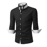 2017 Autumn New Fashion Camisa Masculina Brand Clothing Men Solid Shirt Casual Long Sleeved Chemise Homme Slim Camisas Hombre