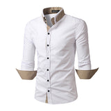2017 Autumn New Fashion Camisa Masculina Brand Clothing Men Solid Shirt Casual Long Sleeved Chemise Homme Slim Camisas Hombre