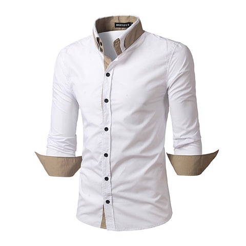 2017 Autumn New Fashion Camisa Masculina Brand Clothing Men Solid Shirt Casual Long Sleeved Chemise Homme Slim Camisas Hombre