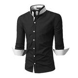2017 Autumn New Fashion Camisa Masculina Brand Clothing Men Solid Shirt Casual Long Sleeved Chemise Homme Slim Camisas Hombre