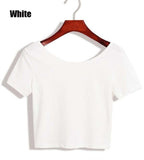 EAST KNITTING White Grey Black Women T-shirt Summer Style Crop Top Fashion Casual Basic Tops