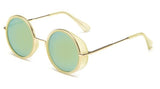 RunBird New 2016 Women Steampunk Goggles Mirror Lens Side Cyber Sunglasses Men Round Sun Glasses Retro Gafas De sol Hombre R012