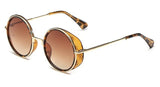 RunBird New 2016 Women Steampunk Goggles Mirror Lens Side Cyber Sunglasses Men Round Sun Glasses Retro Gafas De sol Hombre R012
