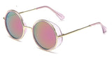 RunBird New 2016 Women Steampunk Goggles Mirror Lens Side Cyber Sunglasses Men Round Sun Glasses Retro Gafas De sol Hombre R012