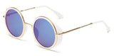 RunBird New 2016 Women Steampunk Goggles Mirror Lens Side Cyber Sunglasses Men Round Sun Glasses Retro Gafas De sol Hombre R012