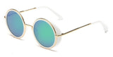 RunBird New 2016 Women Steampunk Goggles Mirror Lens Side Cyber Sunglasses Men Round Sun Glasses Retro Gafas De sol Hombre R012