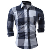Men Long Sleeve Shirt Chemise Homme Men Striped Shirt Camisas Hombre Vestir Mens Plaid Shirt Hawaiian Camisa Social Masculina