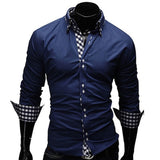 New 2016 Autumn Mens Long Sleeve Shirt Camisas Hombre Vestir Mens Dress Shirts Hawaiian Camisa Social Masculina M-XXL 13CS23