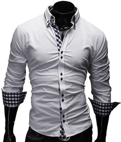 New 2016 Autumn Mens Long Sleeve Shirt Camisas Hombre Vestir Mens Dress Shirts Hawaiian Camisa Social Masculina M-XXL 13CS23