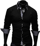 New 2016 Autumn Mens Long Sleeve Shirt Camisas Hombre Vestir Mens Dress Shirts Hawaiian Camisa Social Masculina M-XXL 13CS23