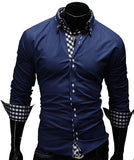 New 2016 Autumn Mens Long Sleeve Shirt Camisas Hombre Vestir Mens Dress Shirts Hawaiian Camisa Social Masculina M-XXL 13CS23