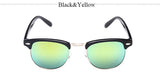 TSHING Classic Half Metal Club Sunglasses Men Women Brand Designer Glasses Mirror Sun Glasses Fashion Gafas Oculos De Sol UV400