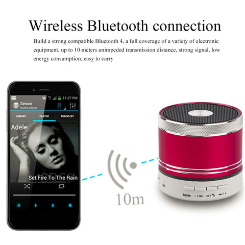 LED Bright Mini Bluetooth Speakers Fashion Design USB Charging Loudspeaker Expanded Bass Support TF Card Tablet Laptop Phone
