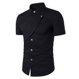 2017 Summer Brand New Mens Dress Shirts Fashion Short Sleeve Turn-down Collar Slim Fit Solid Casual Tops Shirt Camisa Hombre