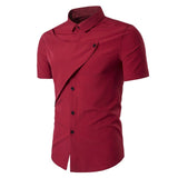 2017 Summer Brand New Mens Dress Shirts Fashion Short Sleeve Turn-down Collar Slim Fit Solid Casual Tops Shirt Camisa Hombre