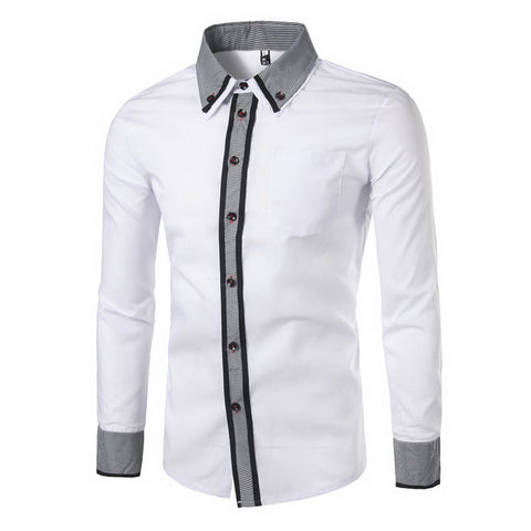 2017 Autumn New Fashion Camisa Brand Clothing Men Plaid Collar Shirt Casual Long Sleeved Chemise Homme Slim Camisas Hombre