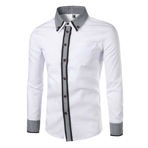 2017 Autumn New Fashion Camisa Brand Clothing Men Plaid Collar Shirt Casual Long Sleeved Chemise Homme Slim Camisas Hombre