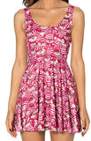 2017 New Sexy Women dress Cartoon Casual Dress Adventure Time SKATER DRESS Pleated Sun Dress