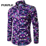 Luxury Shirt Men 2017 Brand Design Camouflage Chemise Homme Slim Fit Long Sleeve Mens Dress Shirts Elegant Camisas Hombre M-XXL