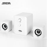 SADA Mini Portable Combination Speaker Stereo Desktop PC Laptop Computer Speaker 3.5mm Audio Jack USB