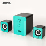 SADA Mini Portable Combination Speaker Stereo Desktop PC Laptop Computer Speaker 3.5mm Audio Jack USB