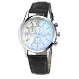 Smilelee Luxury Fashion Brand  Mens Quartz Watch Business Faux Leather Analog Watch Waterproof  Watches reloj hombre