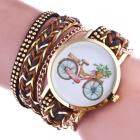 Fashion Women Watch 2017 reloj hombre Weave Wrap Around Leatheroid bicycle Quartz Wristwatch montre femme
