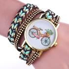 Fashion Women Watch 2017 reloj hombre Weave Wrap Around Leatheroid bicycle Quartz Wristwatch montre femme