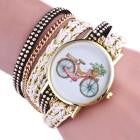 Fashion Women Watch 2017 reloj hombre Weave Wrap Around Leatheroid bicycle Quartz Wristwatch montre femme