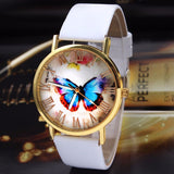 Hot Sale ! Fashion 2017 New Arrival Women Watch Butterfly Style Leather Band Analog Quartz Wrist Watch reloj hombre
