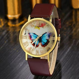 Hot Sale ! Fashion 2017 New Arrival Women Watch Butterfly Style Leather Band Analog Quartz Wrist Watch reloj hombre