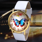 Hot Sale ! Fashion 2017 New Arrival Women Watch Butterfly Style Leather Band Analog Quartz Wrist Watch reloj hombre