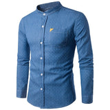 Autumn men denim shirt long sleeve camisa masculina shirt with holes men brand fashion leisure casual jeans clothes shirt hombre