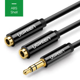 Ugreen Audio Cable Jack 3.5mm Male to 2 Female Earphone Extension Cable 3.5mm Headphone Splitter Adapter for iphone Laptop