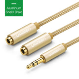 Ugreen Audio Cable Jack 3.5mm Male to 2 Female Earphone Extension Cable 3.5mm Headphone Splitter Adapter for iphone Laptop