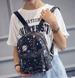 FLYING BIRDS Star prints Mochila women backpack leather teenage girl school bags top female travel bag high quality designer bag