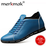 Merkmak New Brand Men Casual Shoes Comfortable Breathable Height Increase Shoes Lace Up Flat Zapatillas Hombre