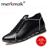 Merkmak New Brand Men Casual Shoes Comfortable Breathable Height Increase Shoes Lace Up Flat Zapatillas Hombre