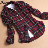 Womne Blusas Autumn Winter Cotton Long-sleeved Women's Plaid Shirt Flannel Blouses Feminina chemise femme camisas femenina tops