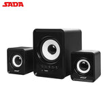 SADA Bluetooth 2.1 Desktop PC Laptop Mobile Phone Stereo Mini Speaker TF/U Disk FM Auto Matching Music Player