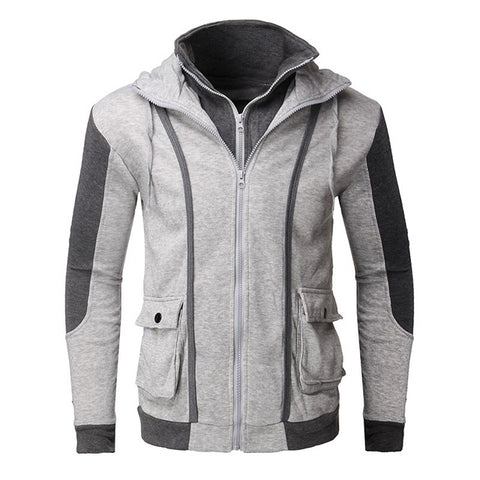 Autumn Casual Hoodies Men Sudaderas Hombre Leisure Full Zip Up Jacket Hoodie Sweatshirt Slim Fit Men Hoody Cardigan Size 3XL