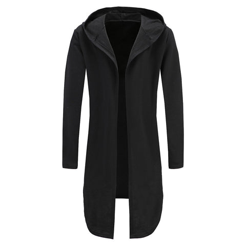 2017 Hoodies Men Black Cardigan Hoodie Men Hooded Mantle Clothing Hoodies Outerwear Jacket Irregular Streetwear Sudaderas Hombre