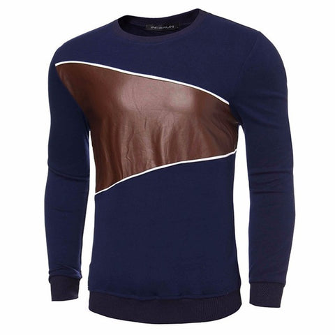 Fashion Mens New 2017 Autumn Hoodie Sweatshirt Casual Long Sleeve Crew Neck Tops Patchwork Pullovers Plus Size Sudaderas Hombre
