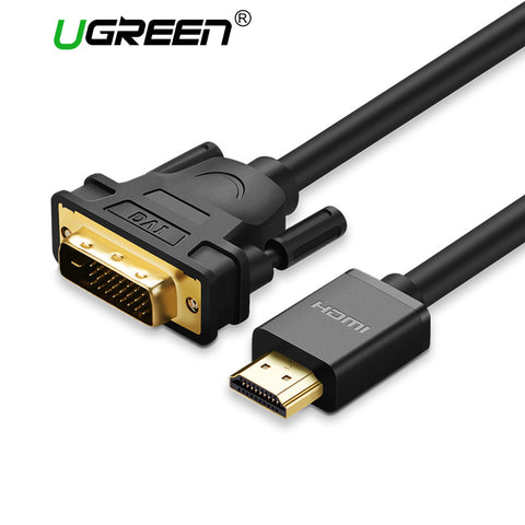 Ugreen HDMI to DVI DVI-D 24+1 pin Adapter Male to Male Converter Cable 3D 1080P for LCD DVD HDTV XBOX hdmi cable 2m 3m 5m
