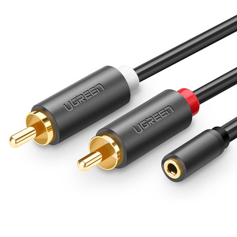Ugreen RCA Cable 2 RCA Male to Female 3.5mm Jack Adapter Aduio Cable Aux Cable for iPhone Edifer Home Theater DVD VCD Headphones