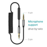 Ugreen Coiled Aux Cable Jack 3.5 Flexible Elastic Stretch Cable Spring cord Stereo Audio Cable for Car Headphone iPhone Speaker